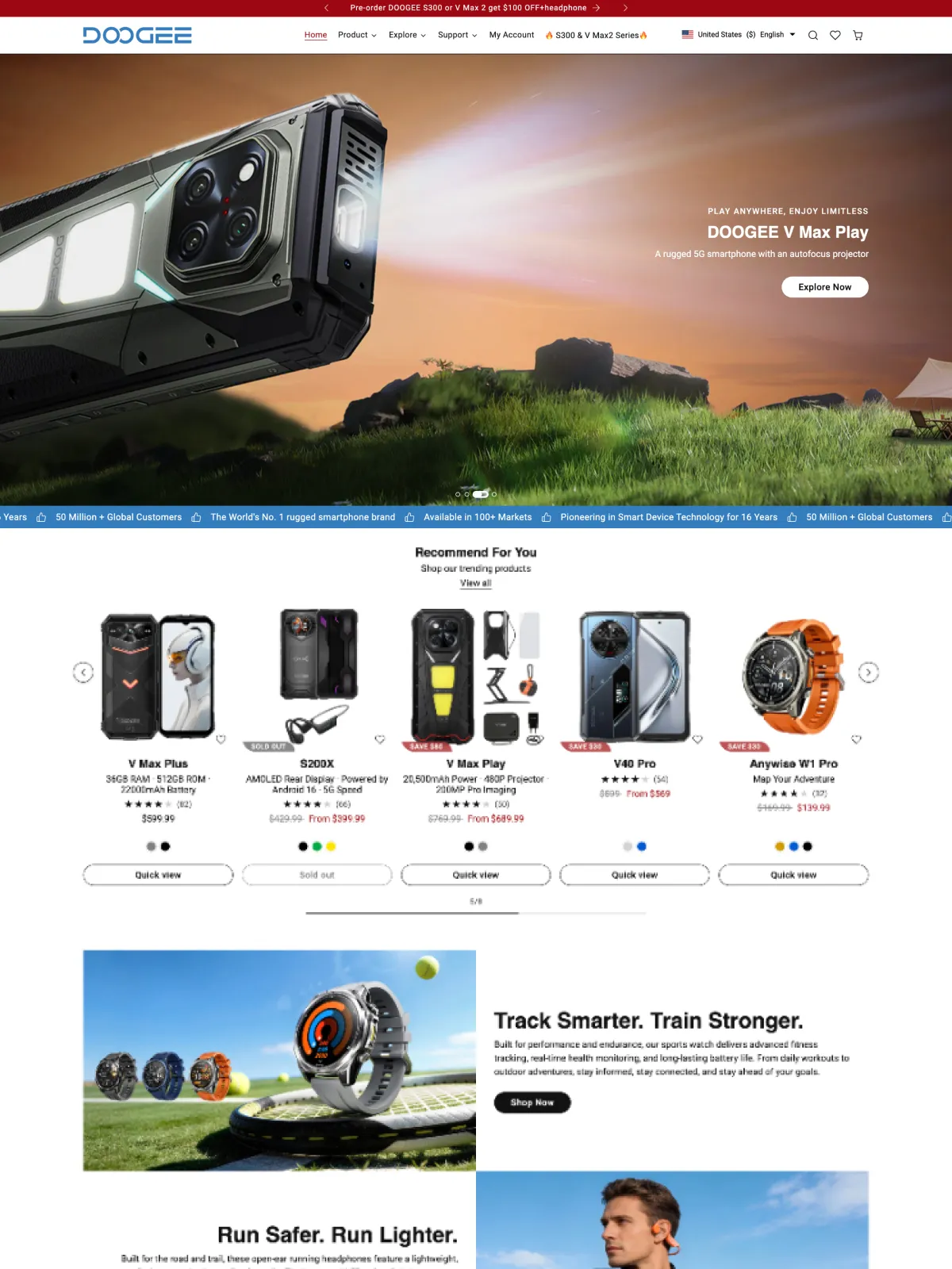 Doogee Shopify store screenshot