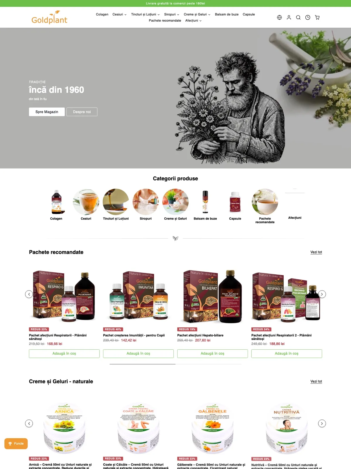 Gold Plant Shopify store screenshot