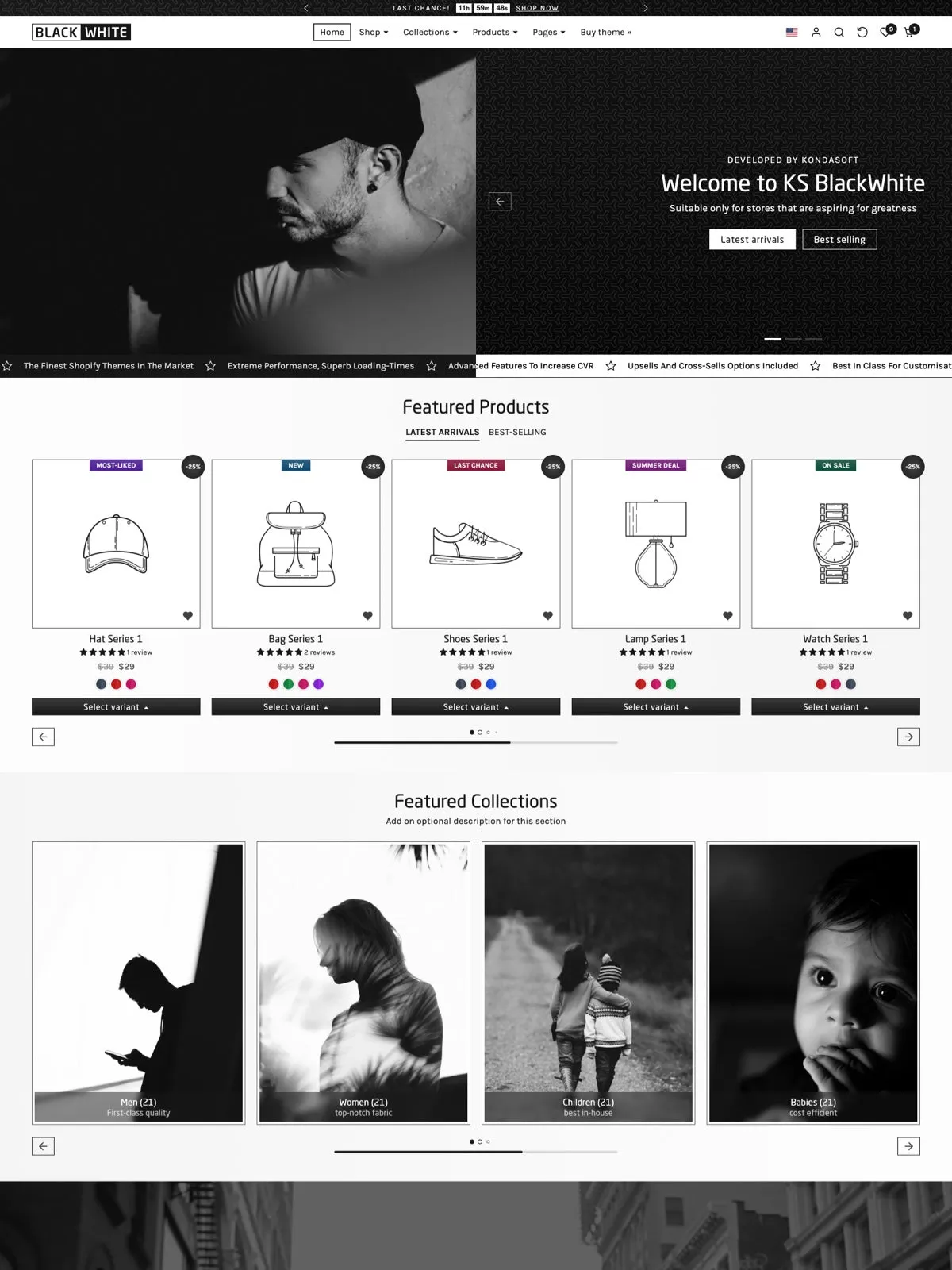 KS BlackWhite theme preview