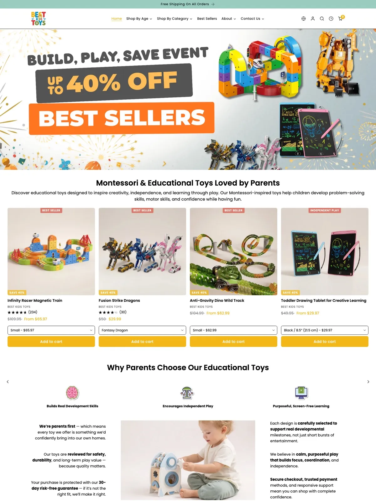 The Best Kids Toys Shopify store screenshot
